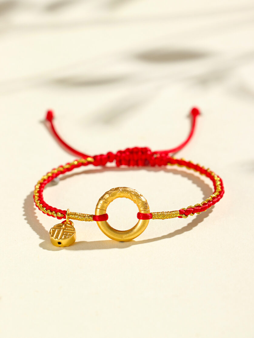 Nezha 999 Silver Universe Circle Hand-woven lucky Red Rope Bracelet - Image 3