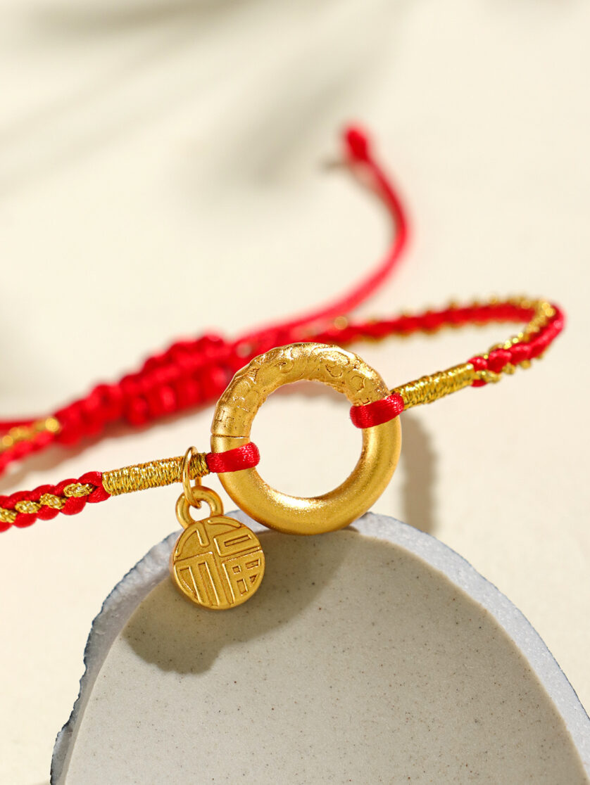 Nezha 999 Silver Universe Circle Hand-woven lucky Red Rope Bracelet - Image 4